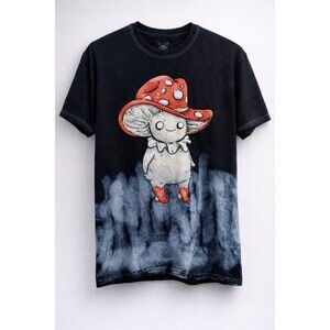 Trippy Mushroom Cowboy Tee M Stephanie Bayles Guild of Calamity Acid Wash Indie